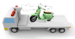 阿蘇市　二輪車のレッカー搬送　レッカー移動に緊急対応